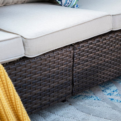 Divano componibile da esterno in vimini e rattan, 5/9 posti, set da conversazione di grandi dimensioni