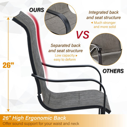 Set da pranzo per patio da 7/9 pezzi, tavolo da pranzo rettangolare espandibile per esterni con sedie a dondolo C Spring