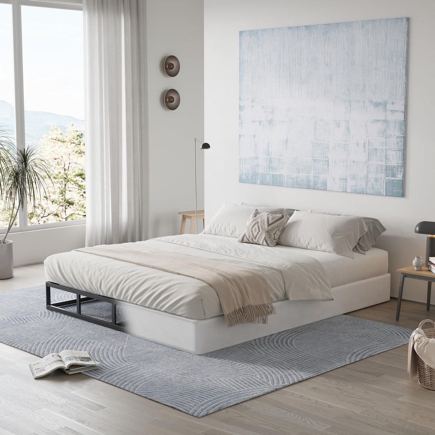 FSCHOS Rete a molle in metallo da 7 pollici, base per materasso Basics, senza gambe