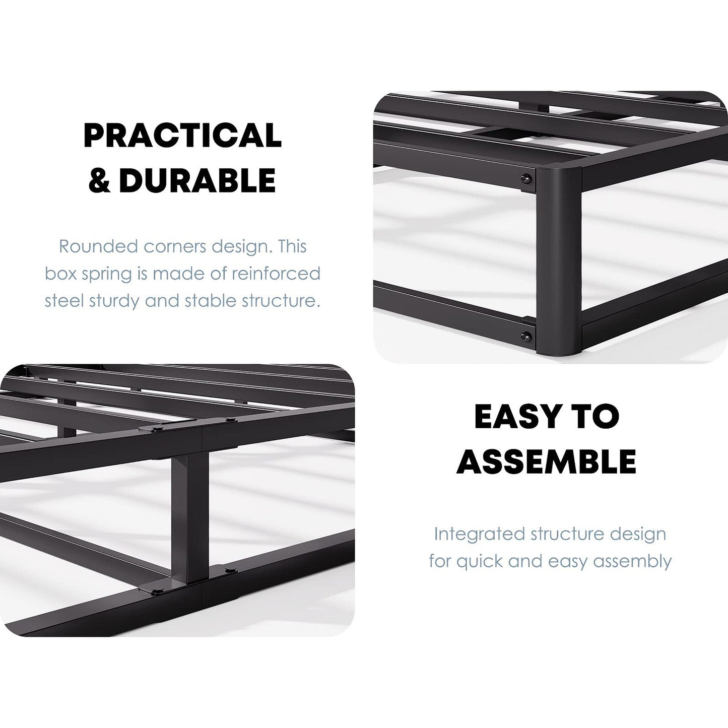 FSCHOS Rete a molle in metallo da 7 pollici, base per materasso Basics, senza gambe