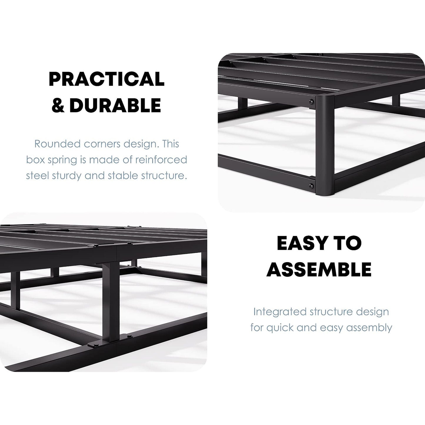 FSCHOS Rete a molle in metallo da 7 pollici, base per materasso Basics, senza gambe