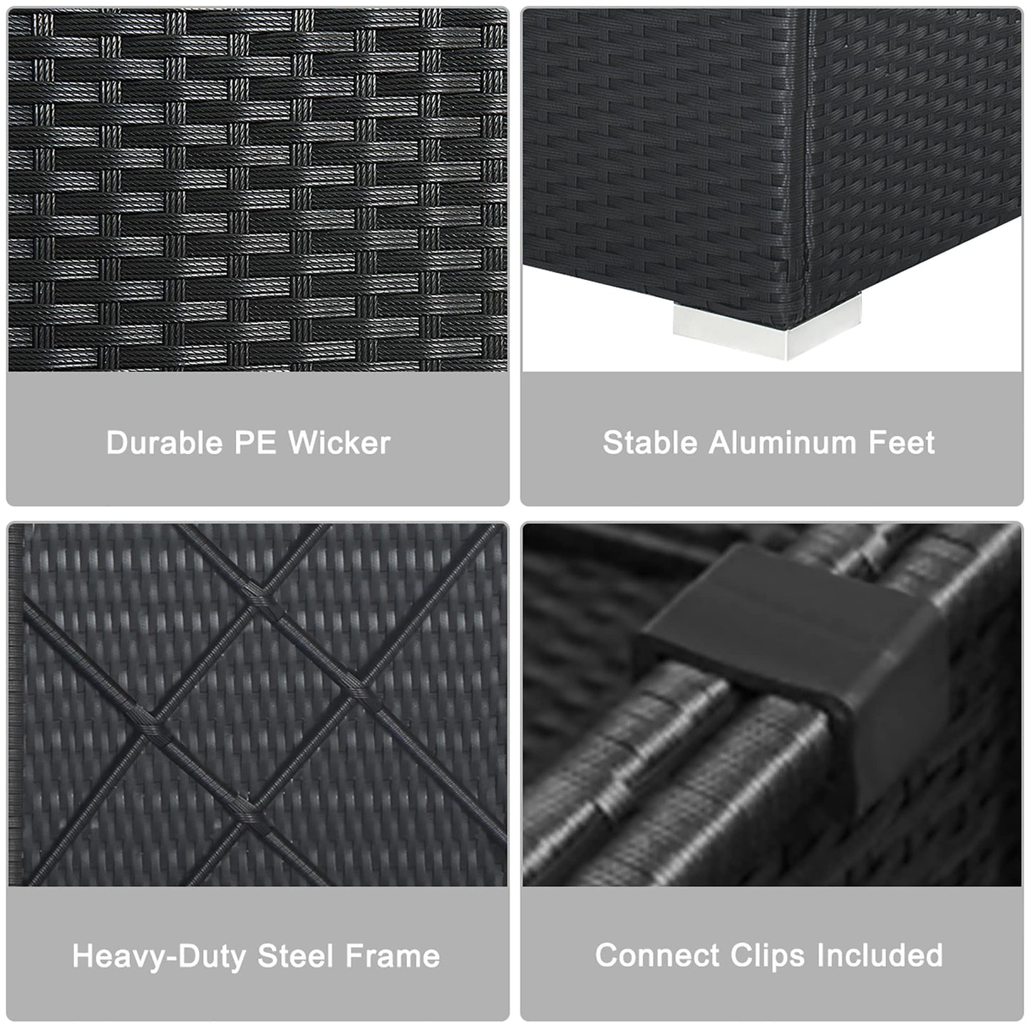 Set di mobili da giardino da 7 pezzi, set da conversazione per esterni con tavolino da caffè