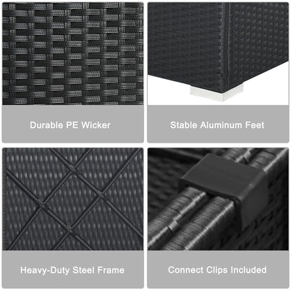 Set di mobili da giardino da 7 pezzi, set da conversazione per esterni con tavolino da caffè