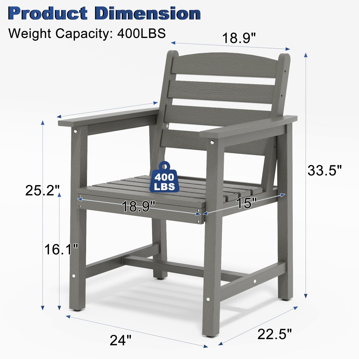 Set da pranzo per esterni in HDPE da 7 pezzi