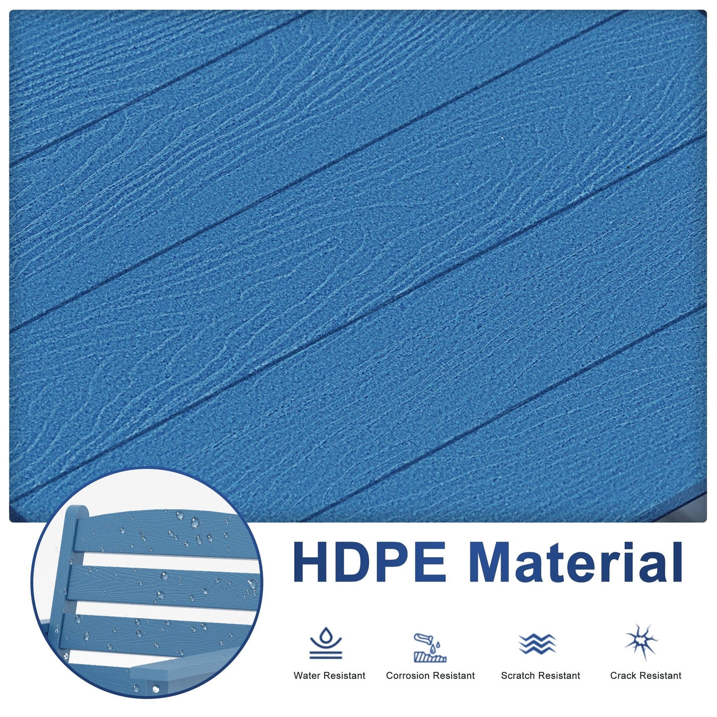 Set da pranzo per esterni in HDPE da 7 pezzi