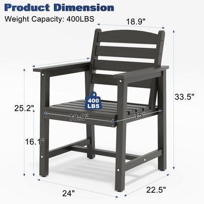 Set da pranzo per esterni in HDPE da 7 pezzi