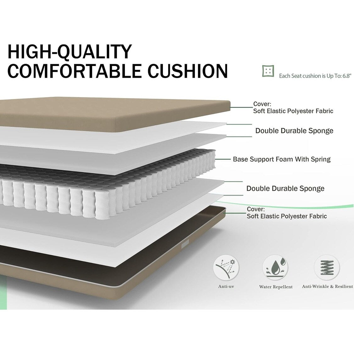 Set da pranzo per esterni in metallo da 7 pezzi con sedie girevoli e fisse e tavolo rettangolare resistente alle intemperie