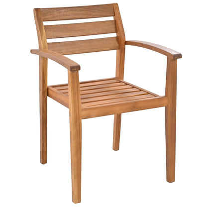 Set da pranzo da esterno in legno di acacia da 7 pezzi con cuscini rimovibili e panca