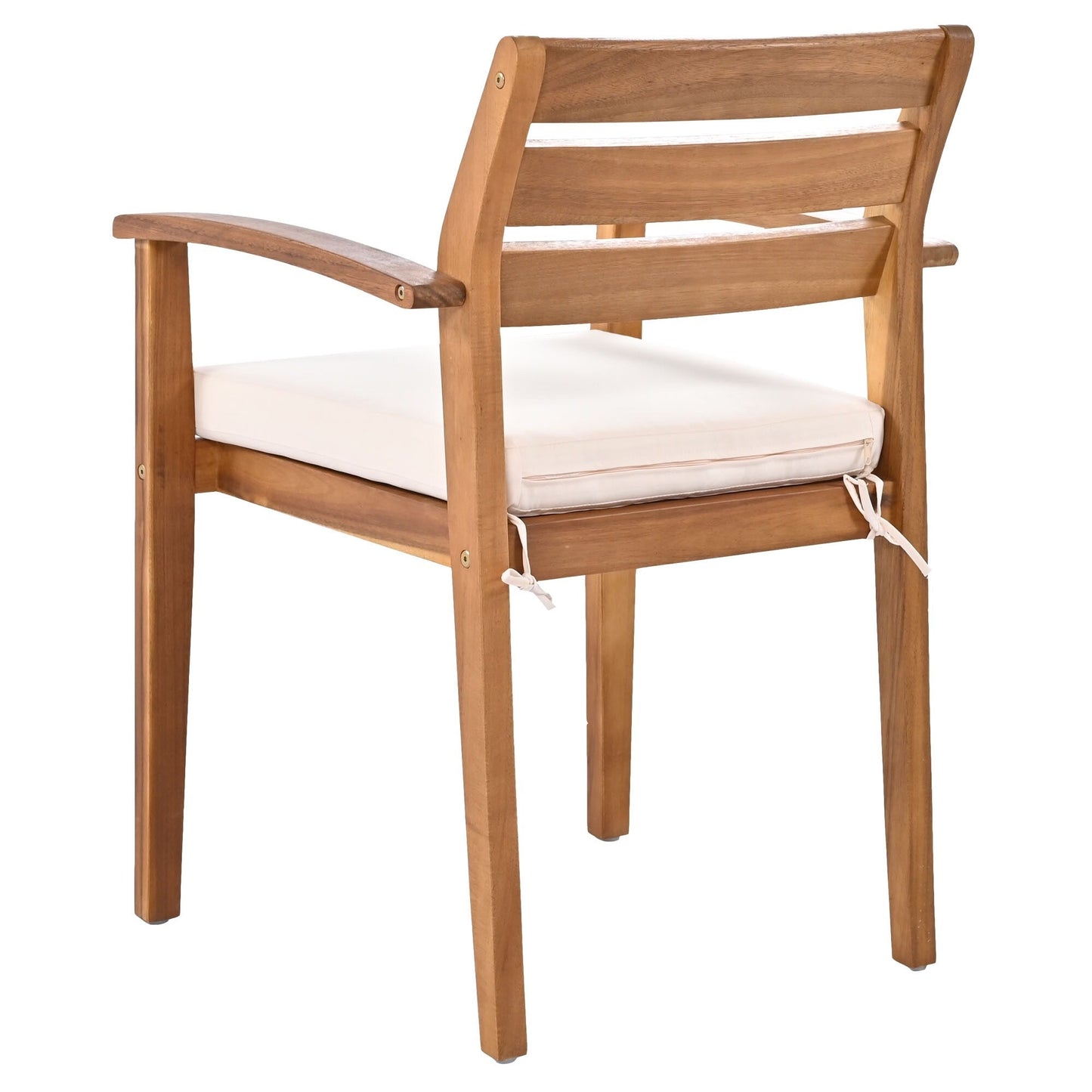 Set da pranzo da esterno in legno di acacia da 7 pezzi con cuscini rimovibili e panca