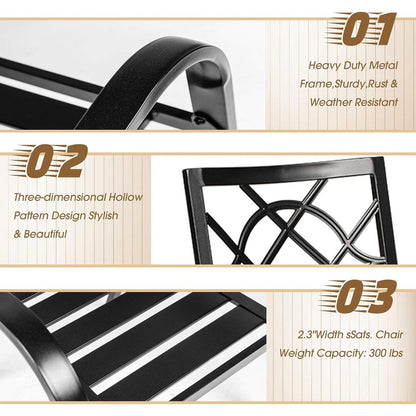 Set da pranzo per esterno da 7 pezzi, 6 sedie da pranzo impilabili e 1 tavolo rettangolare a doghe con foro per ombrellone da 1,57