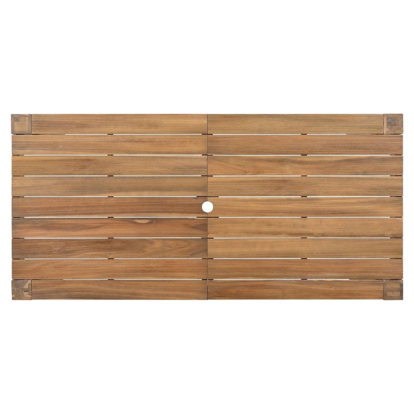 Set da 7 sedie da pranzo per esterni, tavolo da pranzo casual in legno con foro per ombrellone e 6 sedie con cuscini rimovibili