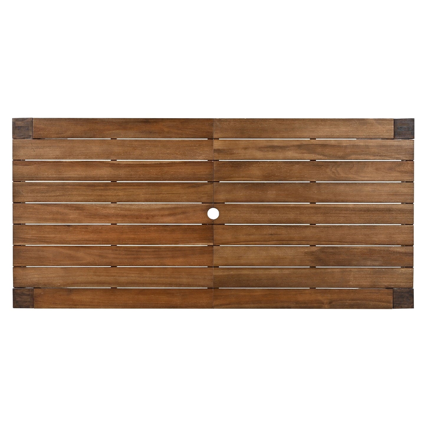 Set da 7 sedie da pranzo per esterni, tavolo da pranzo casual in legno con foro per ombrellone e 6 sedie con cuscini rimovibili