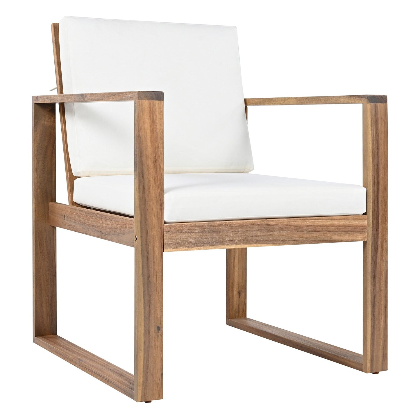 Set da 7 sedie da pranzo per esterni, tavolo da pranzo casual in legno con foro per ombrellone e 6 sedie con cuscini rimovibili