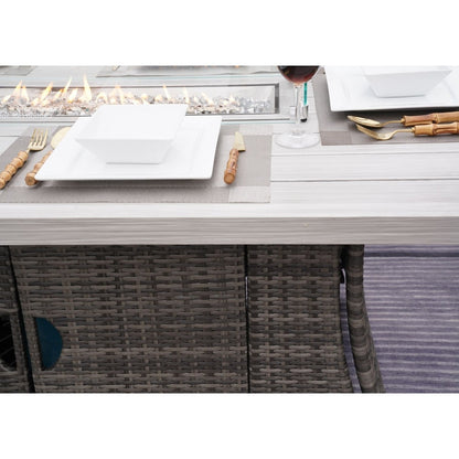 Set divano da esterno da 7 pezzi con braciere in alluminio