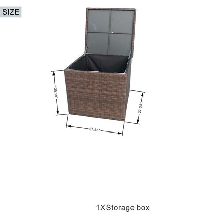 Set divano da esterno da 7 pezzi con braciere in alluminio