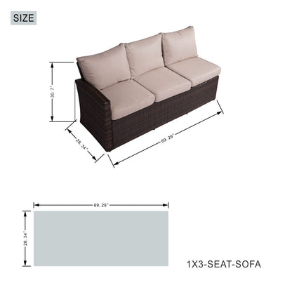 Set divano da esterno da 7 pezzi con braciere in alluminio