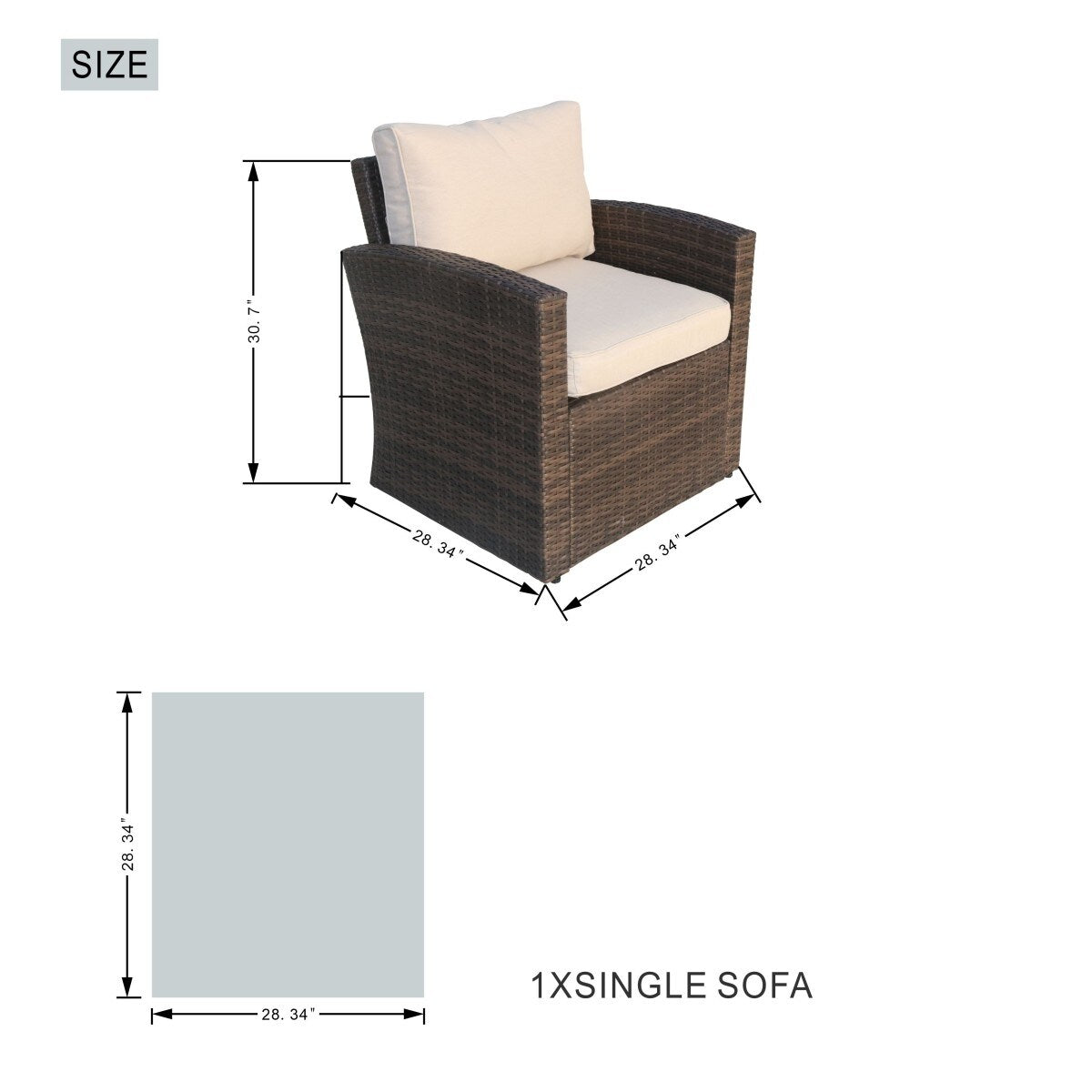 Set divano da esterno da 7 pezzi con braciere in alluminio