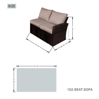 Set divano da esterno da 7 pezzi con braciere in alluminio