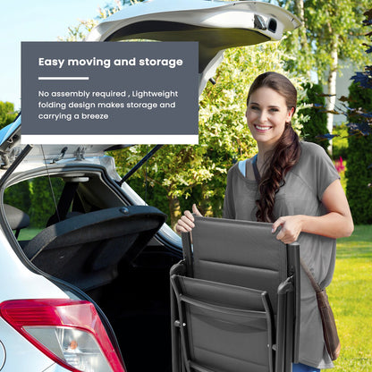 Set di mobili da pranzo per patio da 7 pezzi con sedie da pranzo pieghevoli regolabili e 1 tavolo da pranzo espandibile