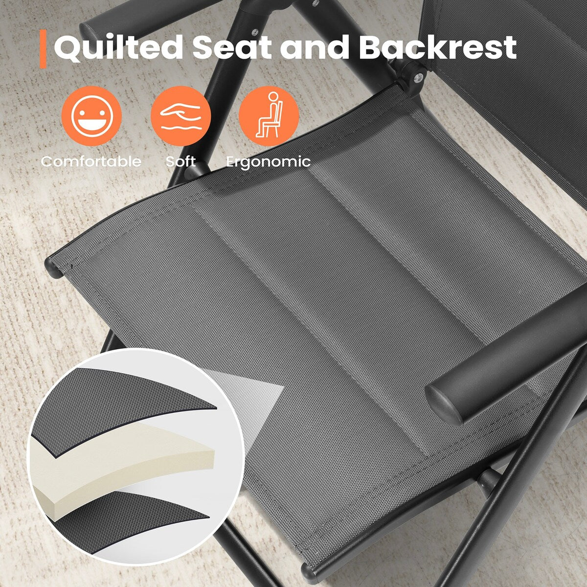 Set di mobili da pranzo per patio da 7 pezzi con sedie da pranzo pieghevoli regolabili e 1 tavolo da pranzo espandibile