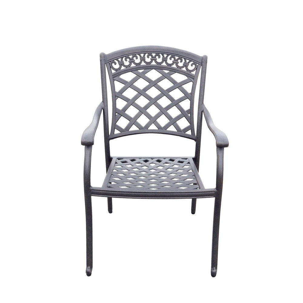 Set da pranzo per patio da 7 pezzi, tavolo da pranzo rotondo da 53 pollici