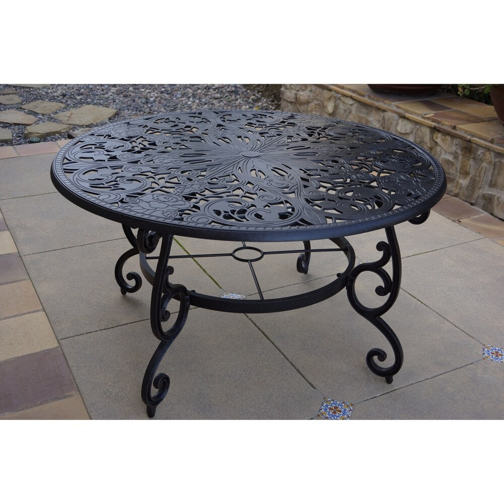 Set da pranzo per patio da 7 pezzi, tavolo da pranzo rotondo da 53 pollici