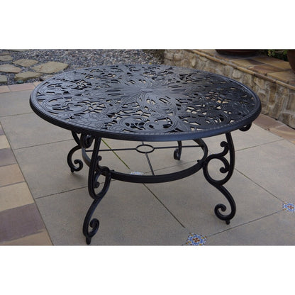 Set da pranzo per patio da 7 pezzi, tavolo da pranzo rotondo da 53 pollici