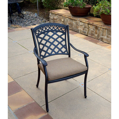 Set da pranzo per patio da 7 pezzi, tavolo da pranzo rotondo da 53 pollici