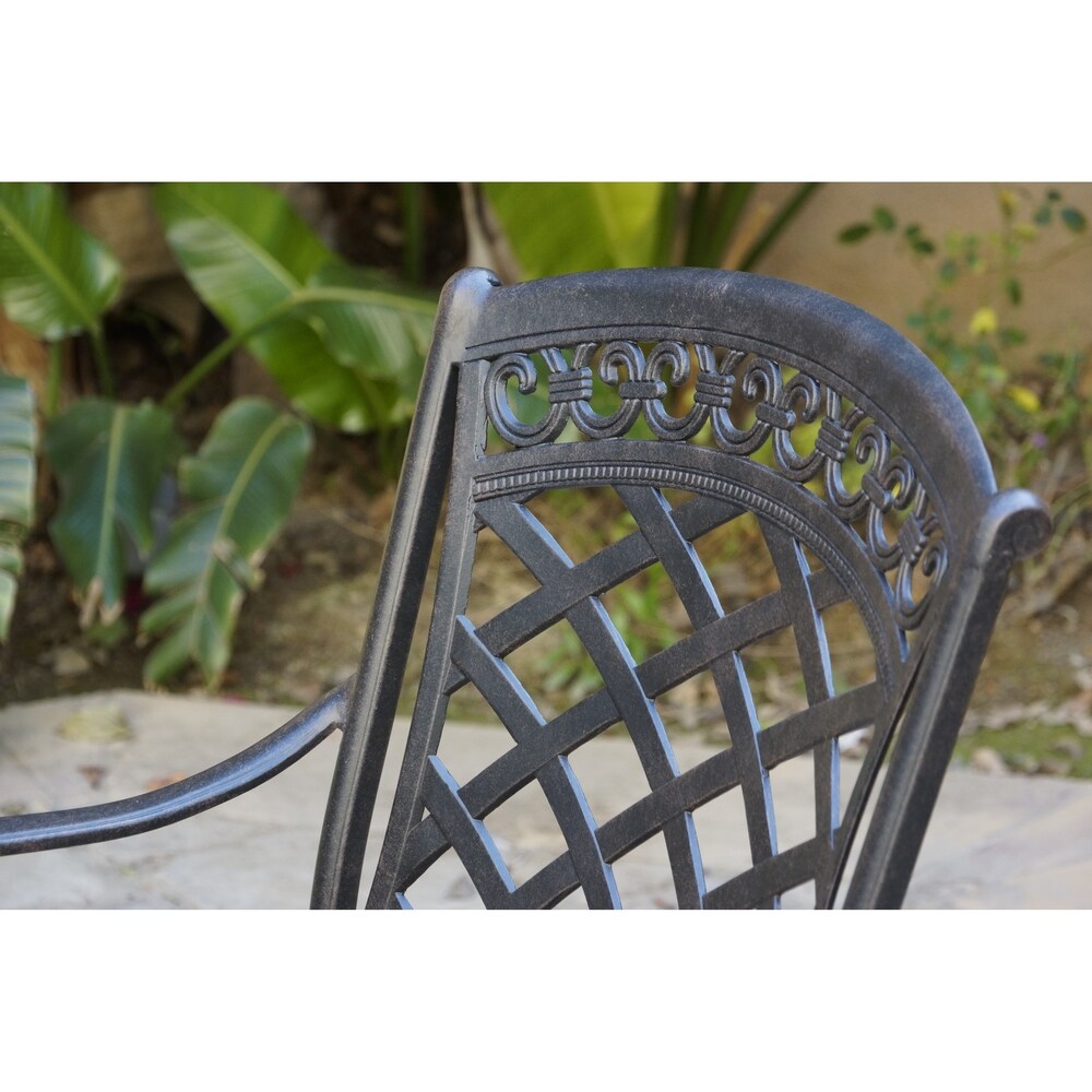 Set da pranzo per patio da 7 pezzi, tavolo da pranzo rotondo da 60 pollici