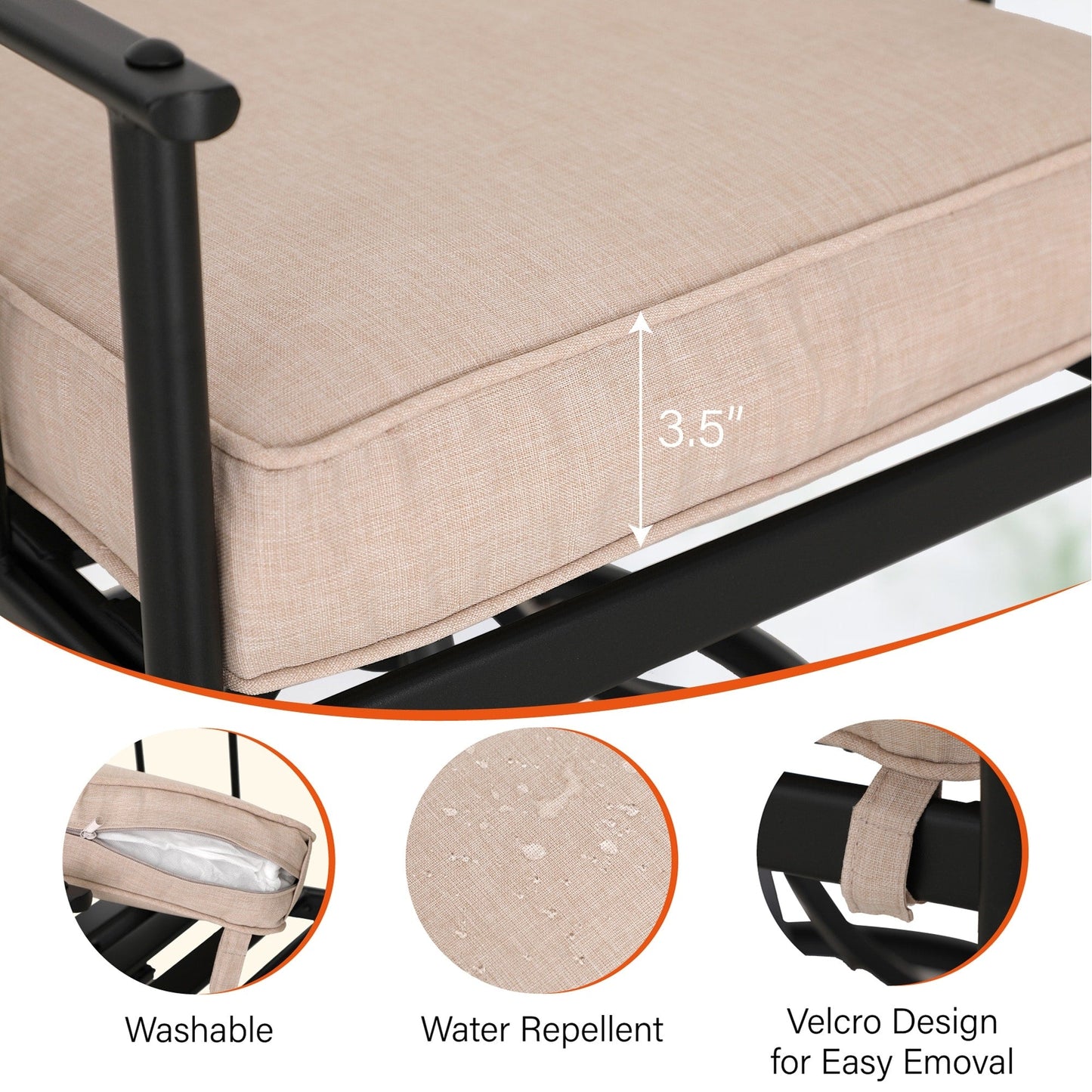 MAISON ARTS Set da pranzo per patio da 7 pezzi con tavolo in acciaio e 6 poltrone da pranzo