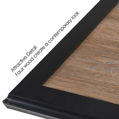 MAISON ARTS Set da pranzo per patio da 7 pezzi con tavolo rettangolare effetto legno e 6 sedie in textilene