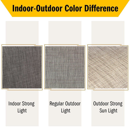 MAISON ARTS Set da pranzo per patio da 7 pezzi, grande tavolo da pranzo rotondo con foro per ombrellone e sedie da pranzo a dondolo in textilene con molla a C