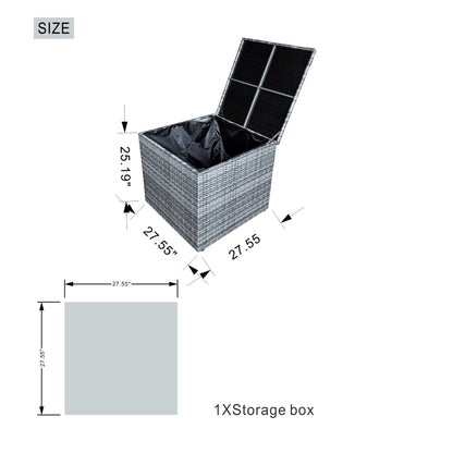 Set di divani da giardino da 7 pezzi con braciere e tavolo da pranzo con contenitore per il ghiaccio