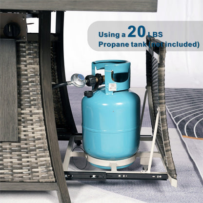 Set di divani da giardino da 7 pezzi con braciere e tavolo da pranzo con contenitore per il ghiaccio