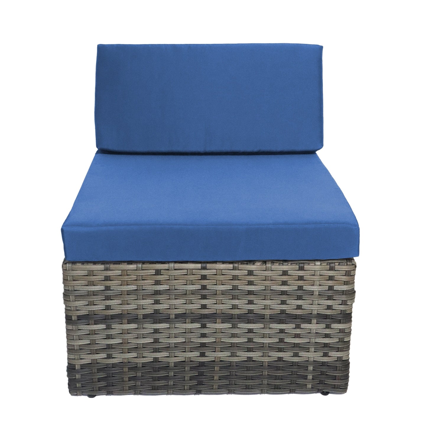 Set da 7 pezzi in vimini per patio, divano componibile in rattan con cuscini