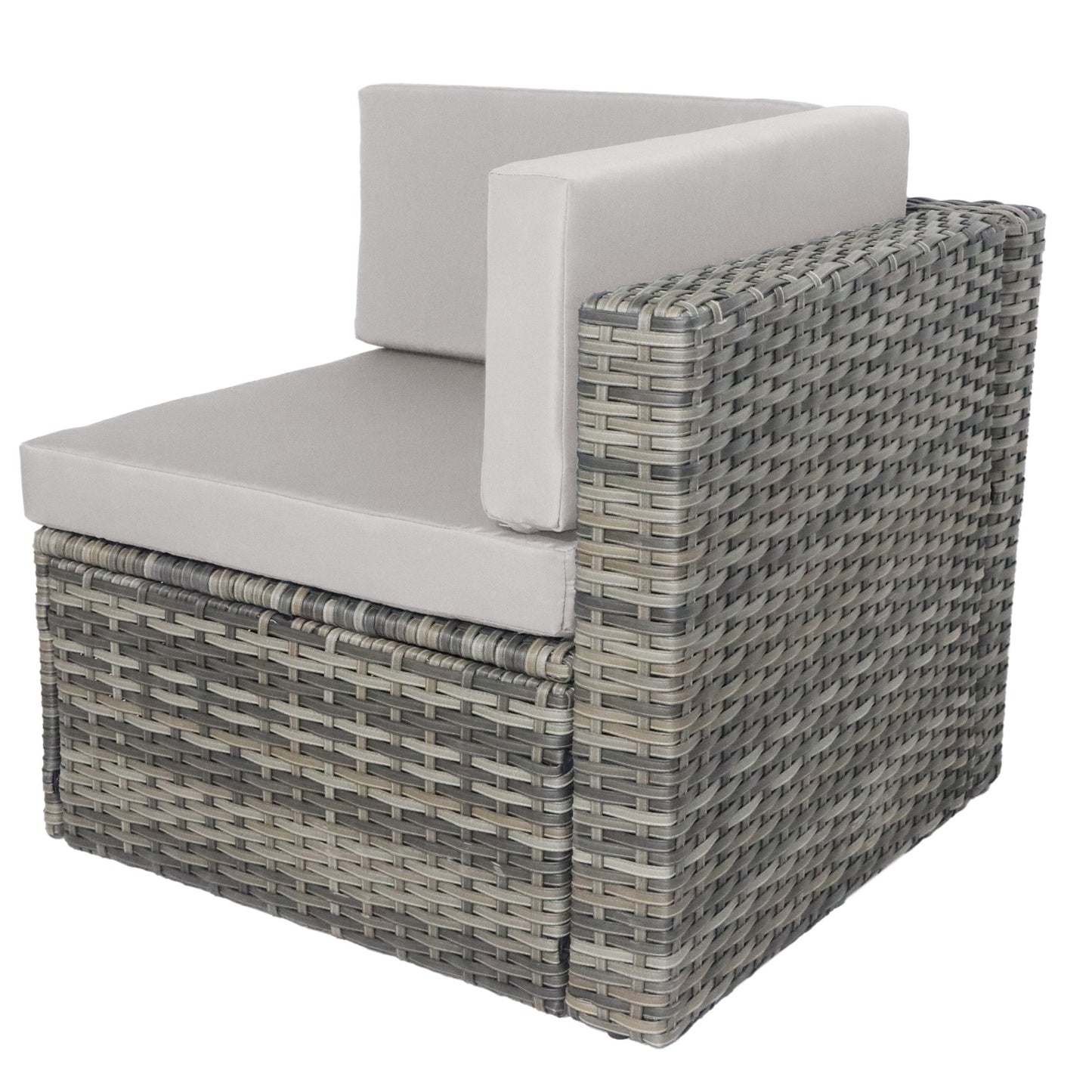 Set da 7 pezzi in vimini per patio, divano componibile in rattan con cuscini