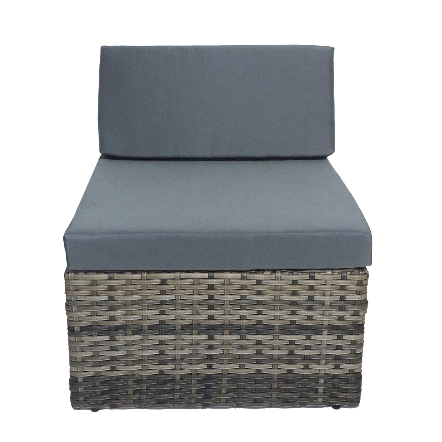 Set da 7 pezzi in vimini per patio, divano componibile in rattan con cuscini