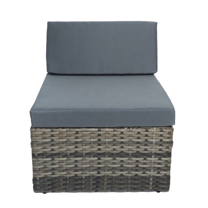 Set da 7 pezzi in vimini per patio, divano componibile in rattan con cuscini