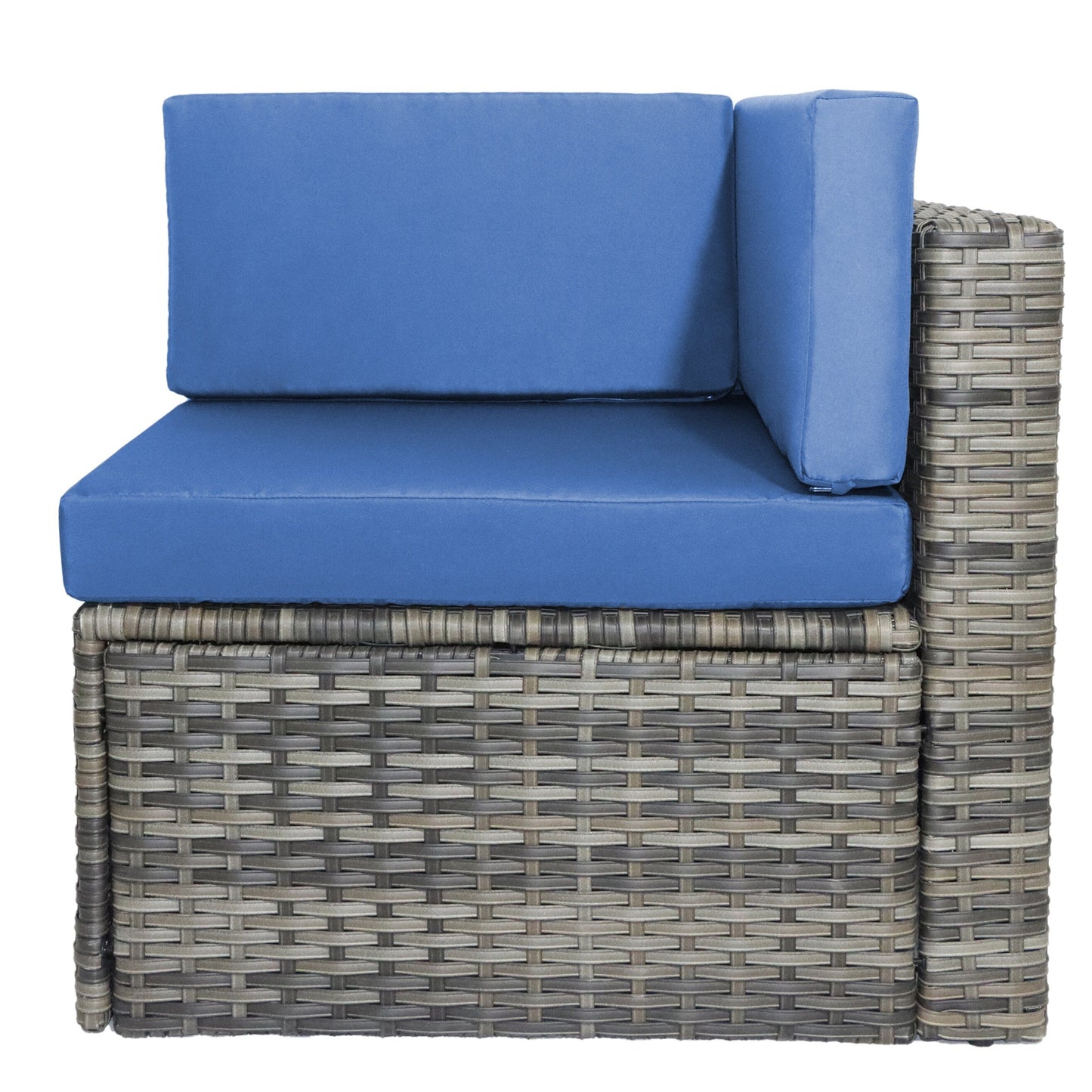 Set da 7 pezzi in vimini per patio, divano componibile in rattan con cuscini