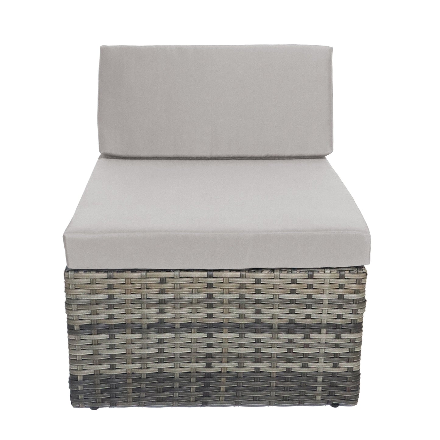 Set da 7 pezzi in vimini per patio, divano componibile in rattan con cuscini