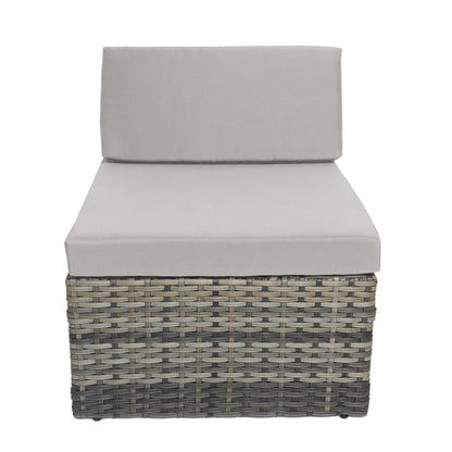 Set da 7 pezzi in vimini per patio, divano componibile in rattan con cuscini