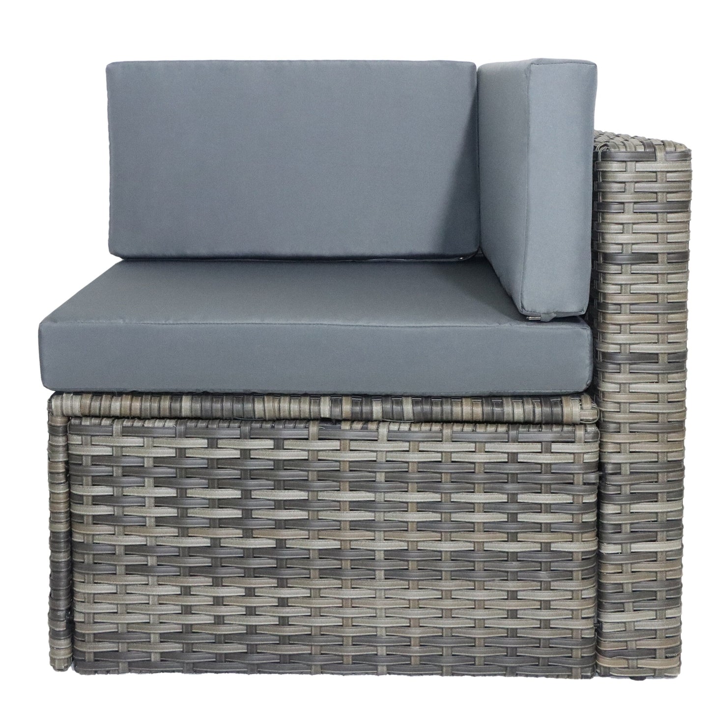 Set da 7 pezzi in vimini per patio, divano componibile in rattan con cuscini