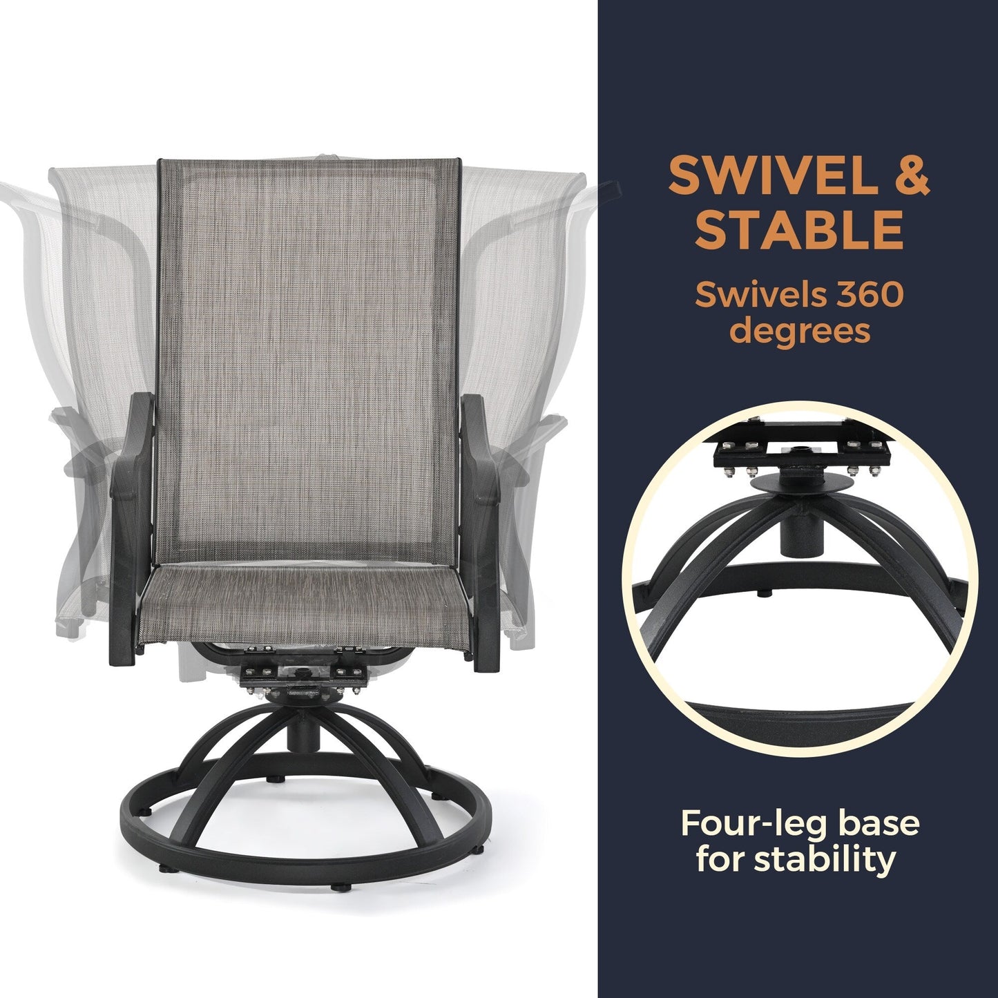 Set da pranzo da giardino in textilene da 7 pezzi per vivere all'aperto