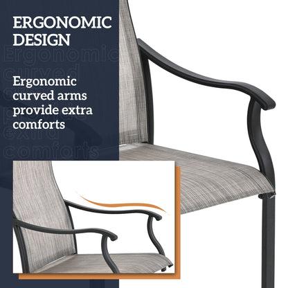 Set da pranzo da giardino in textilene da 7 pezzi per vivere all'aperto