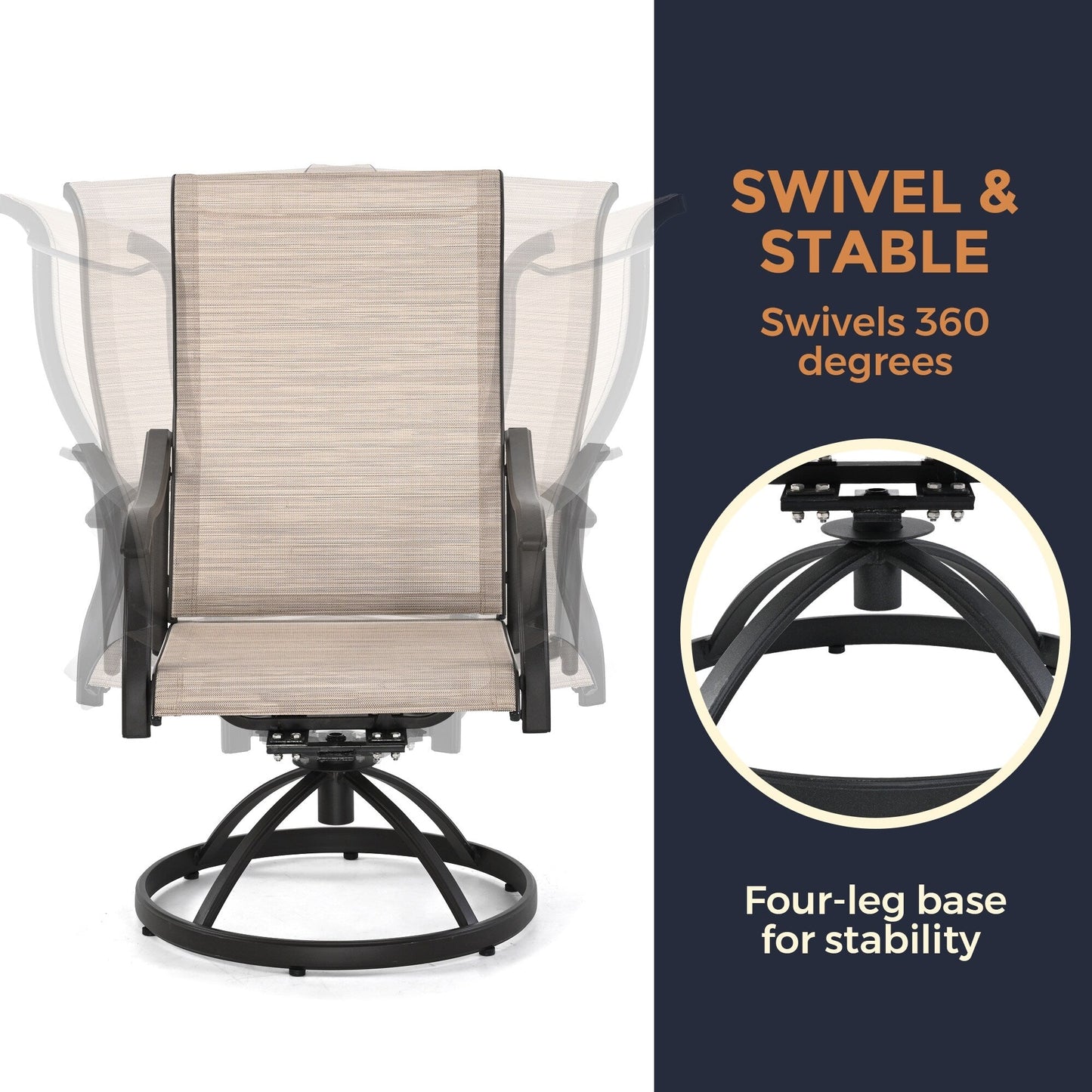 Set da pranzo da giardino in textilene da 7 pezzi per vivere all'aperto