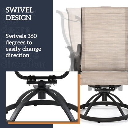 Set da pranzo da giardino in textilene da 7 pezzi per vivere all'aperto