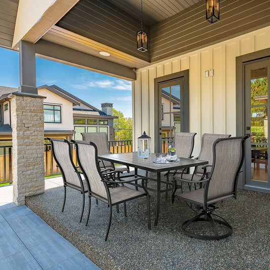 Set da pranzo da giardino in textilene da 7 pezzi per vivere all'aperto