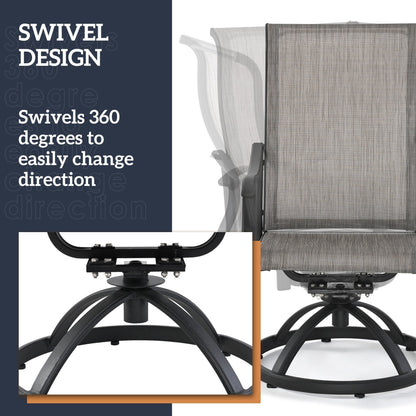 Set da pranzo da giardino in textilene da 7 pezzi per vivere all'aperto