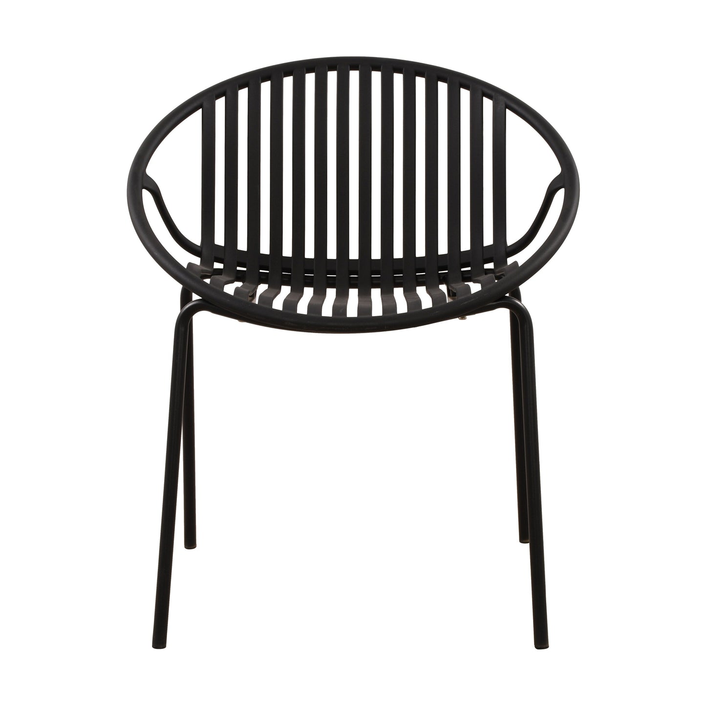 Set da pranzo moderno da esterno da 7 pezzi con sedia impilabile, bianco