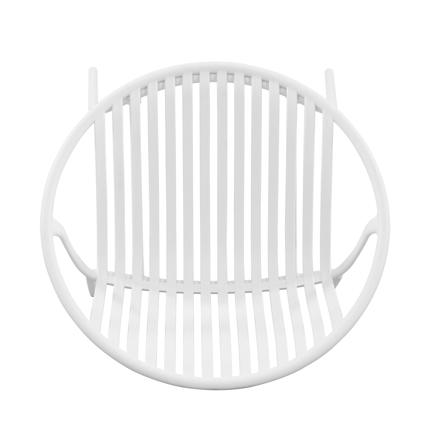 Set da pranzo moderno da esterno da 7 pezzi con sedia impilabile, bianco